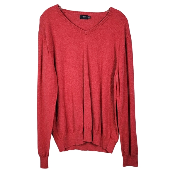 J. Crew Other - J. Crew Cotton Blend Vneck Soft Red Sweater Men's Size XL